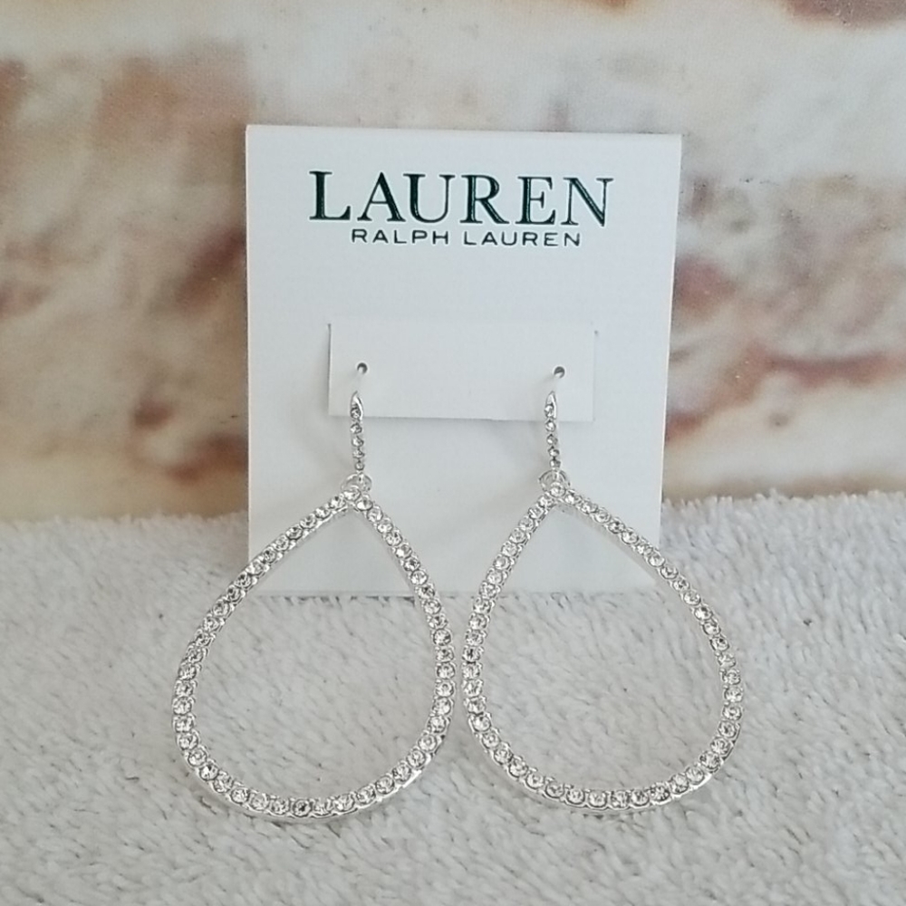 New Ralph Lauren Crystal Open Drop Earrings
